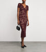 Self-Portrait Burgundy Guipure Lace V-Neck Midi Dress