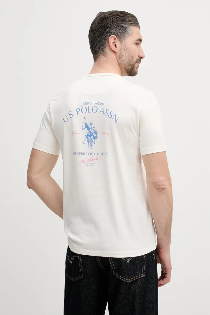 U.S. Polo Assn. Erkek Pamuklu Tişört SPIRIT OF SPORT BACK GRAPHIC