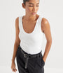 Brunello Cucinelli White Stretch-Cotton Ribbed Tank Top