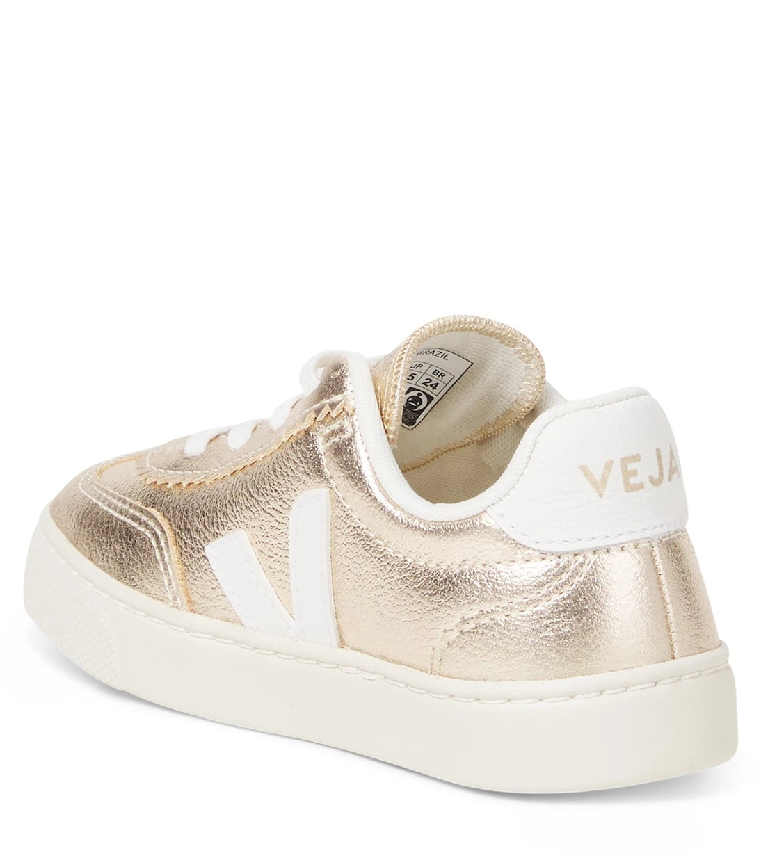 Veja Kids - Volley metallic leather sneakers