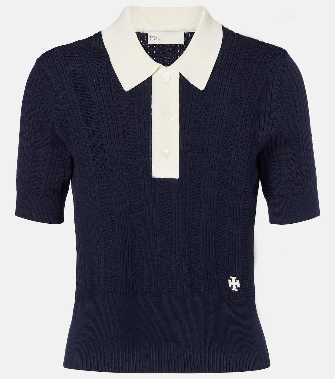 Tory Burch - Cotton pointelle polo shirt