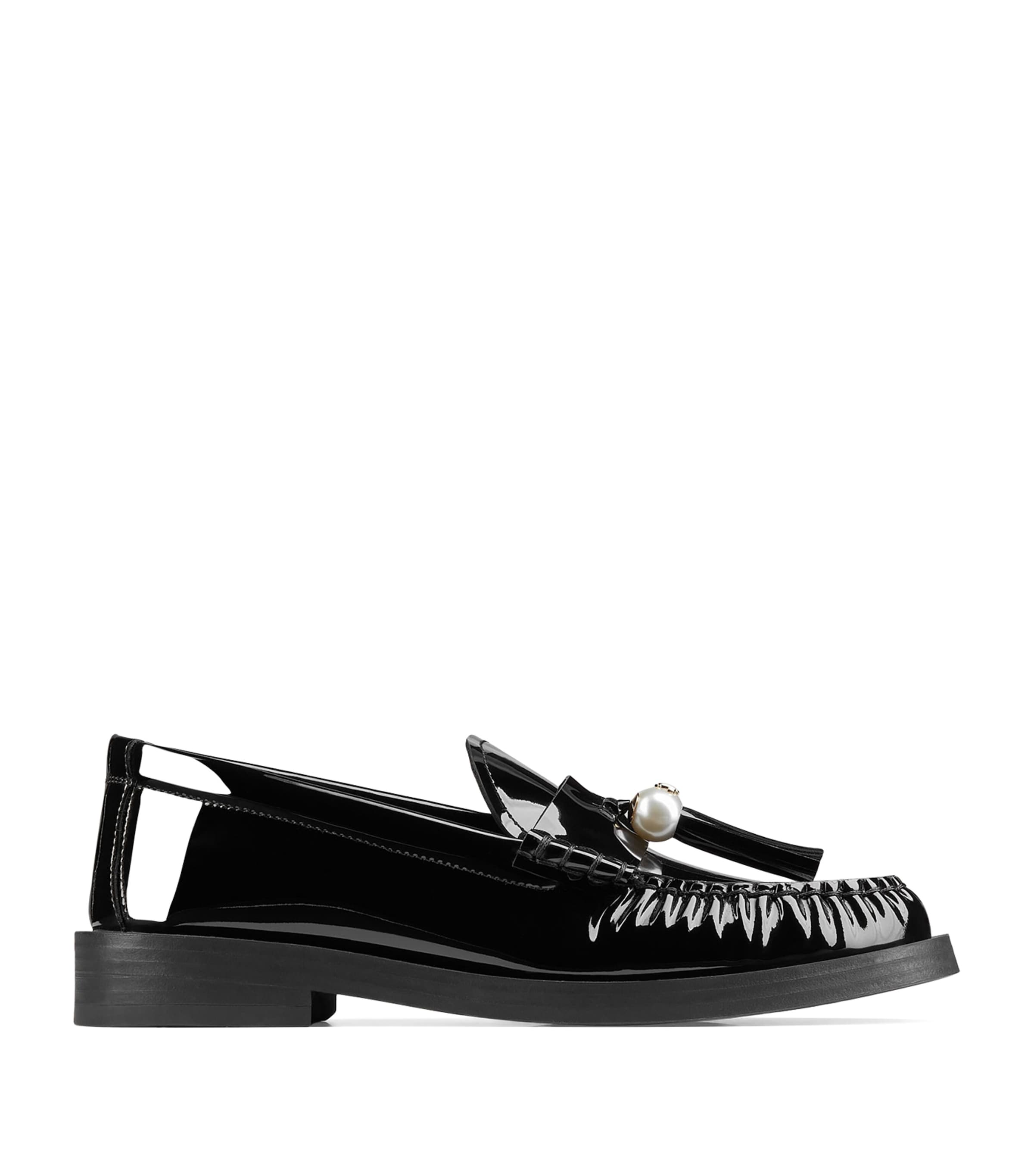 Jimmy Choo Black Patent Leather Addie Loafers
