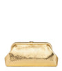 Jimmy Choo Gold Skylar Snake-Embossed Leather Clutch Bag