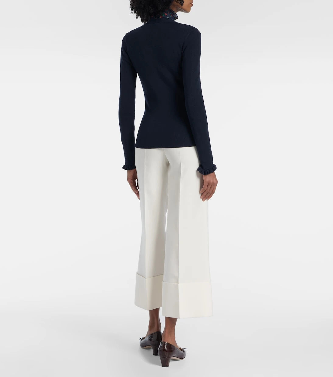 Valentino - Ruffled virgin wool cardigan