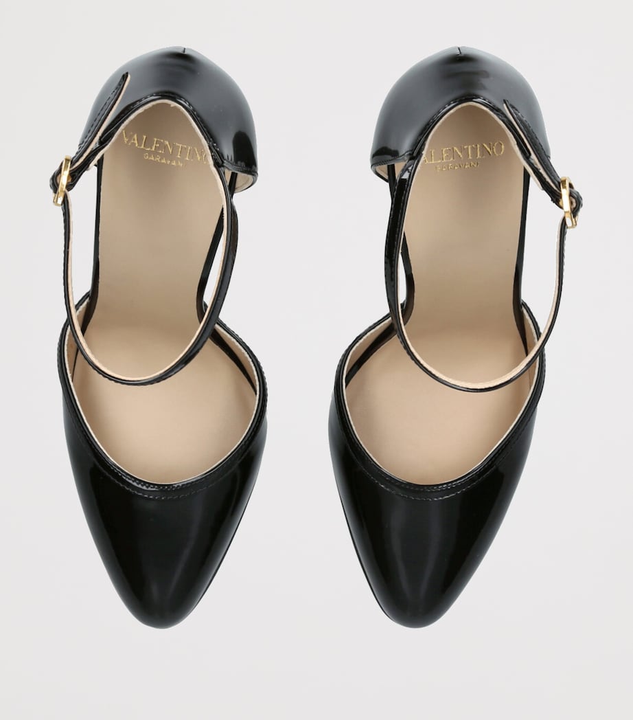 Valentino Garavani Black Patent Leather Hi Dolly Heeled Pumps 100