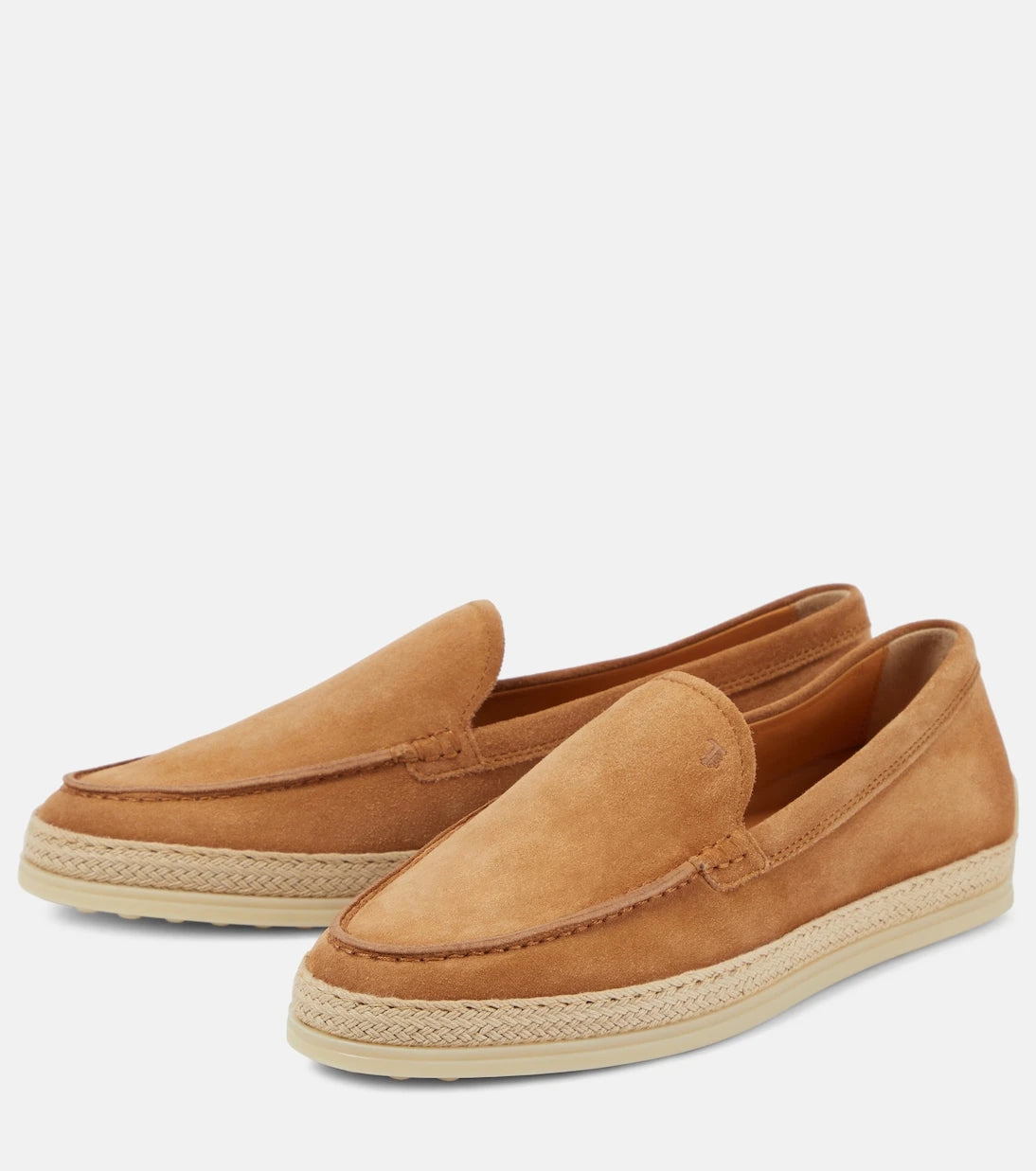 Tod's - أحذية موكاسين من الشمواه بحواف من الجوت