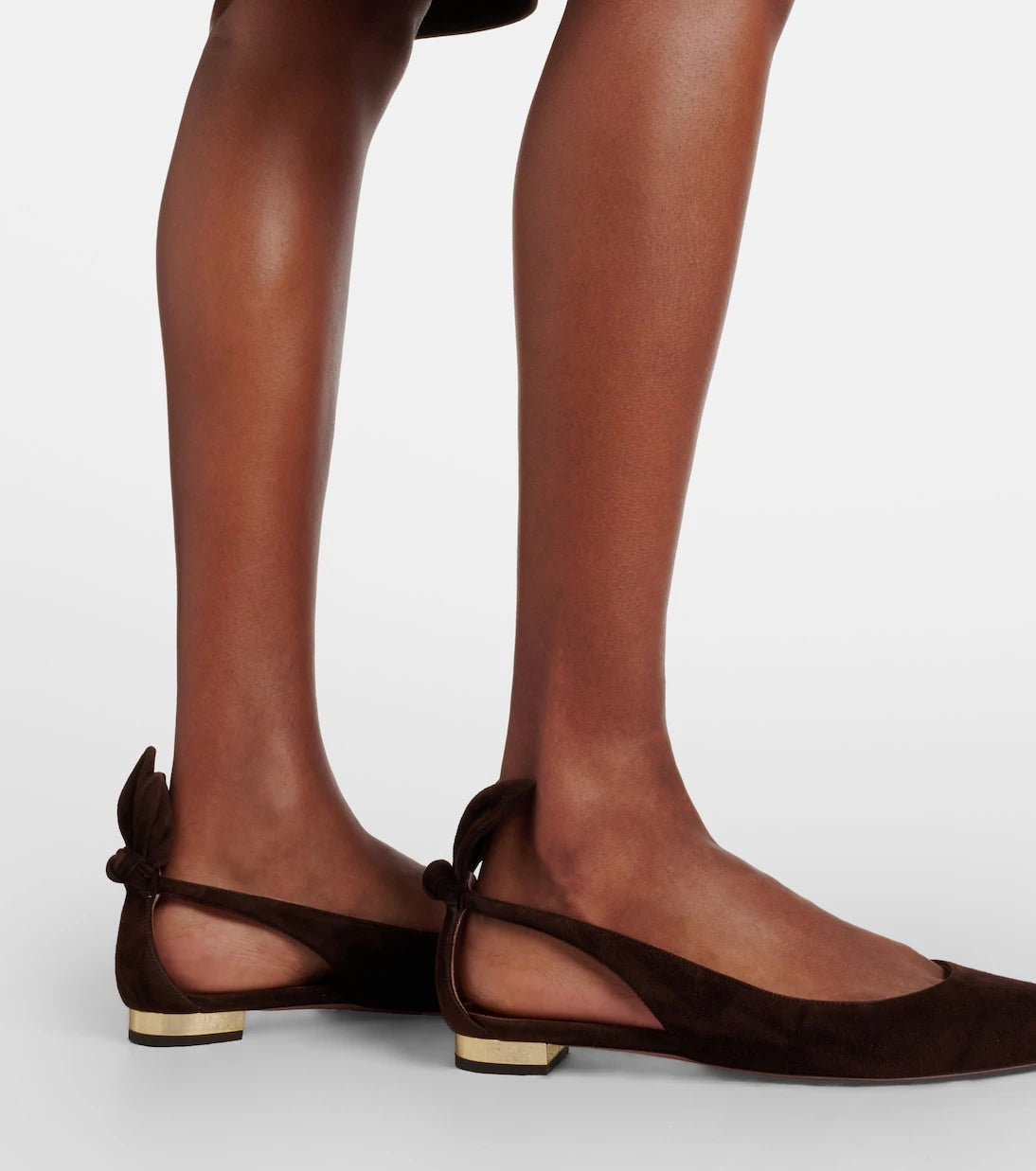 Aquazzura - Bow Tie suede ballet flats