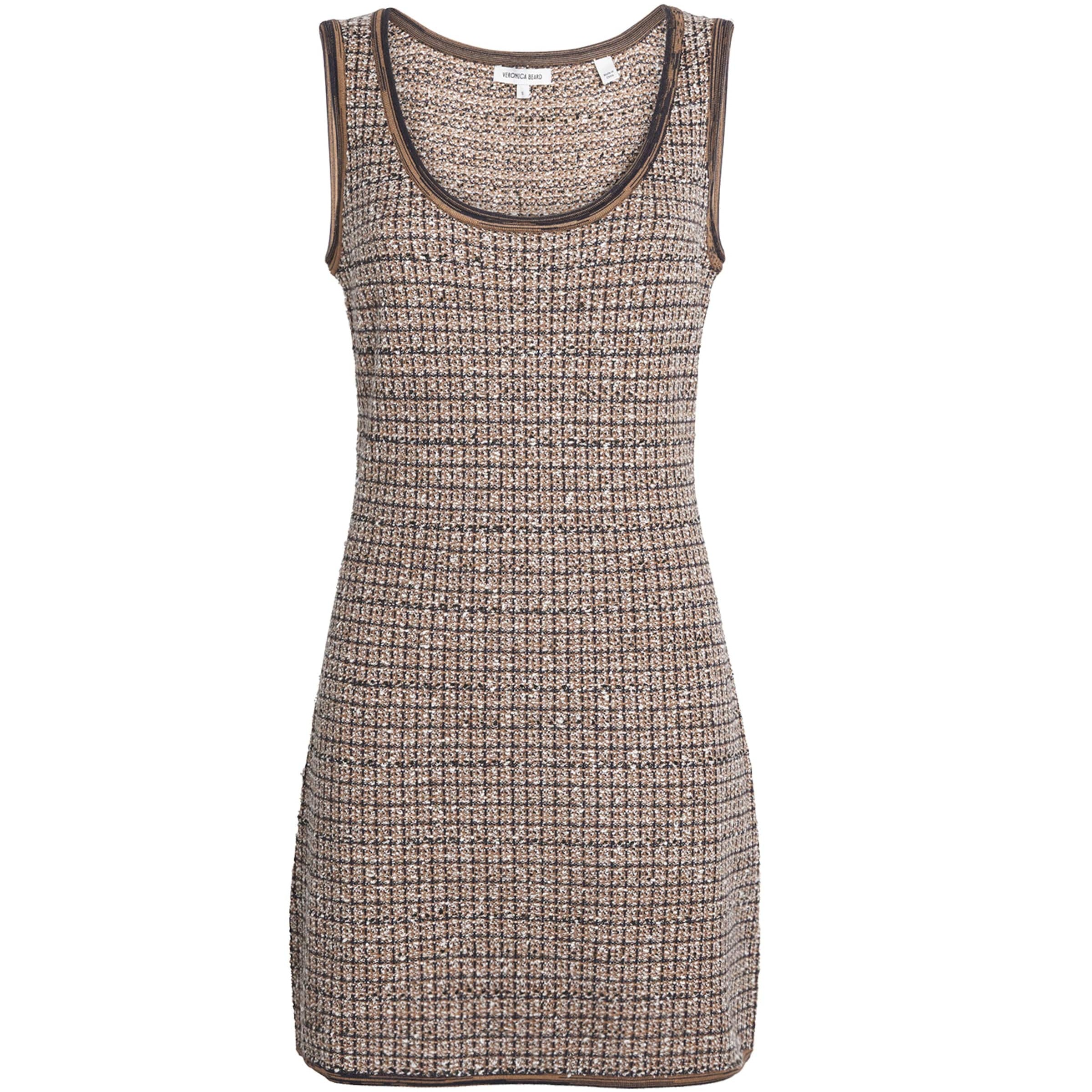 Veronica Beard Brown Slubbed Bassette Mini Dress