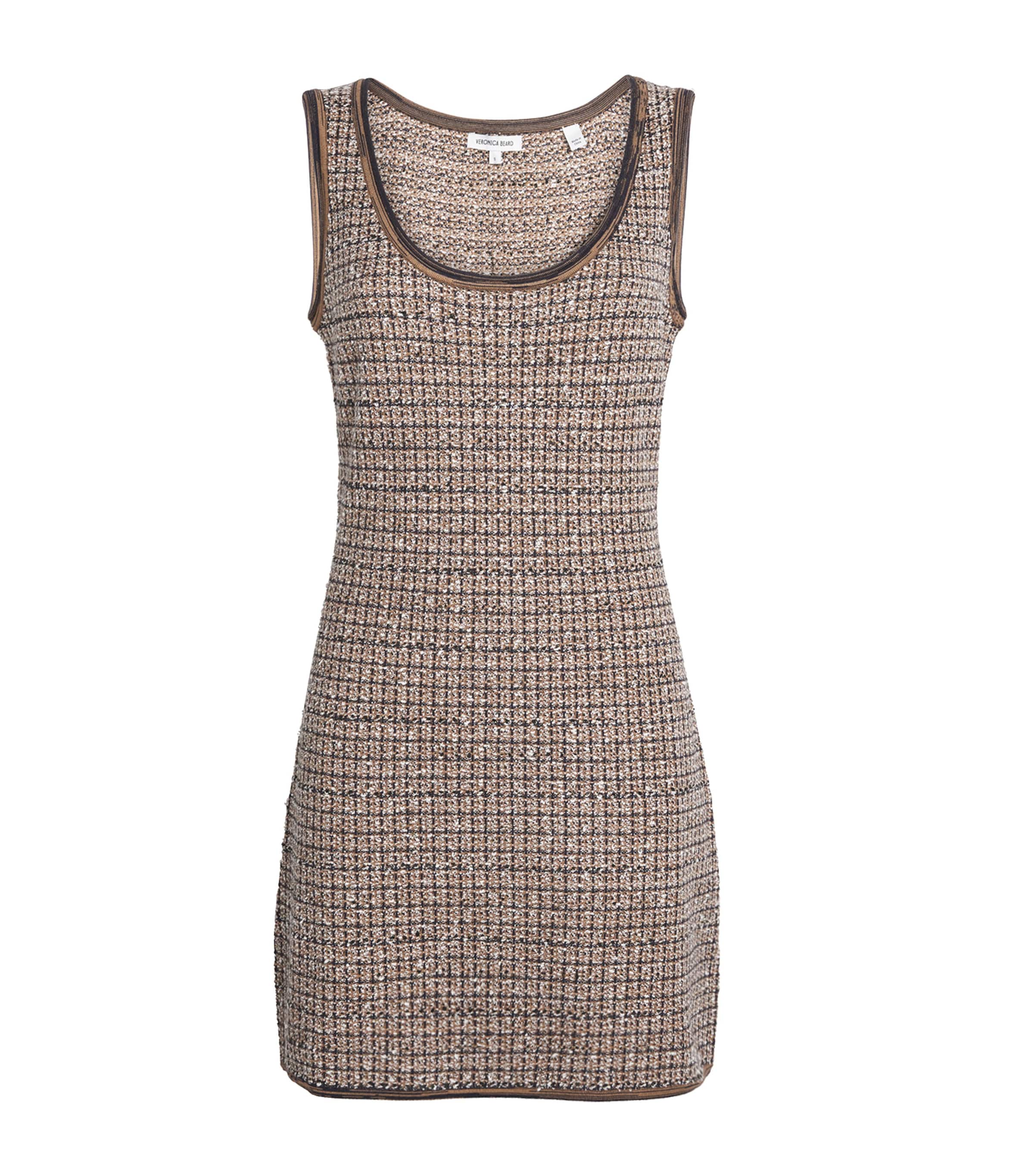Veronica Beard Brown Slubbed Bassette Mini Dress