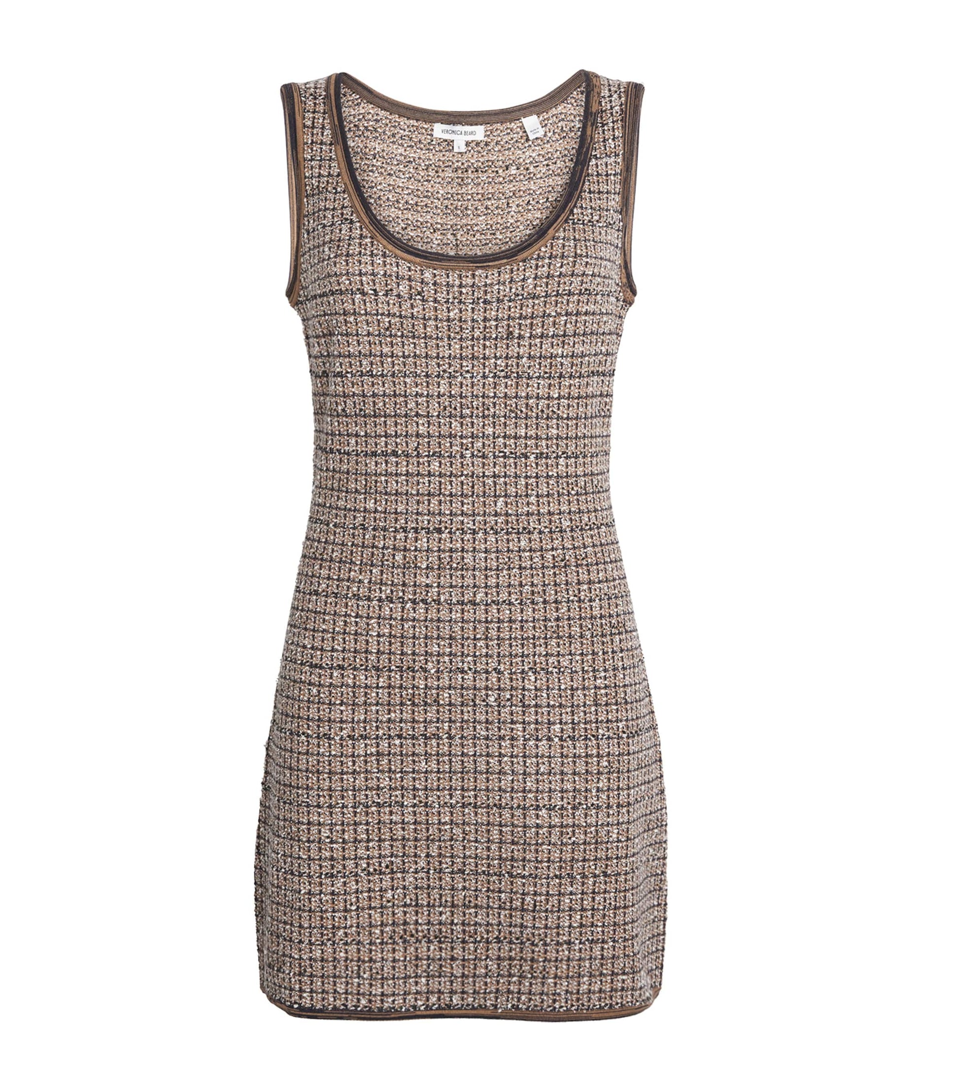 Veronica Beard Brown Slubbed Bassette Mini Dress
