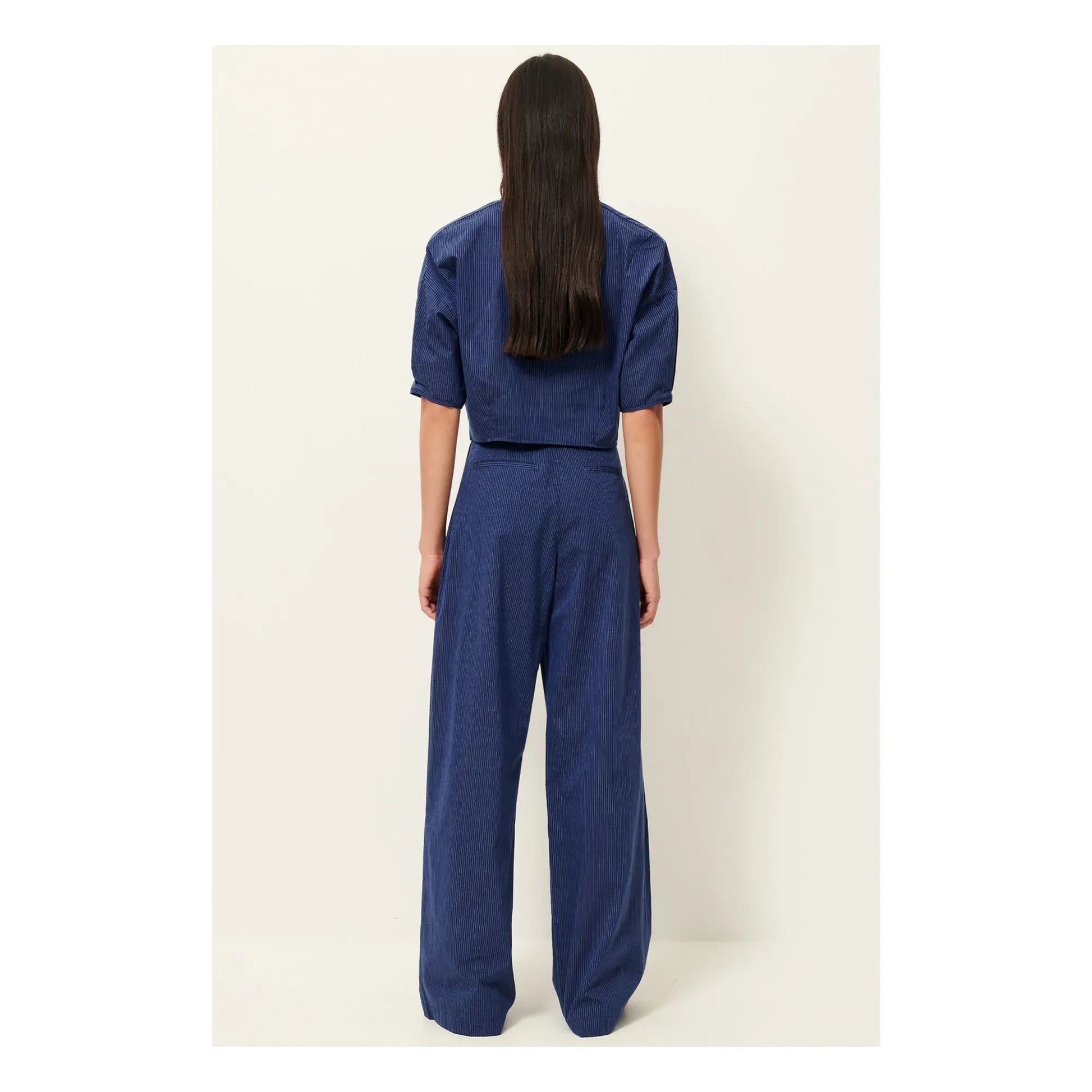 Sessùn - Provencia Cotton Stripe Pants | Navy blue