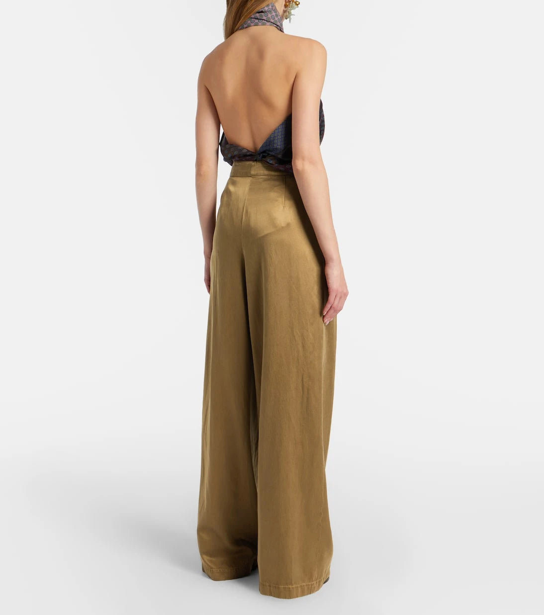 Dries Van Noten - Pleated high-rise wide-leg pants