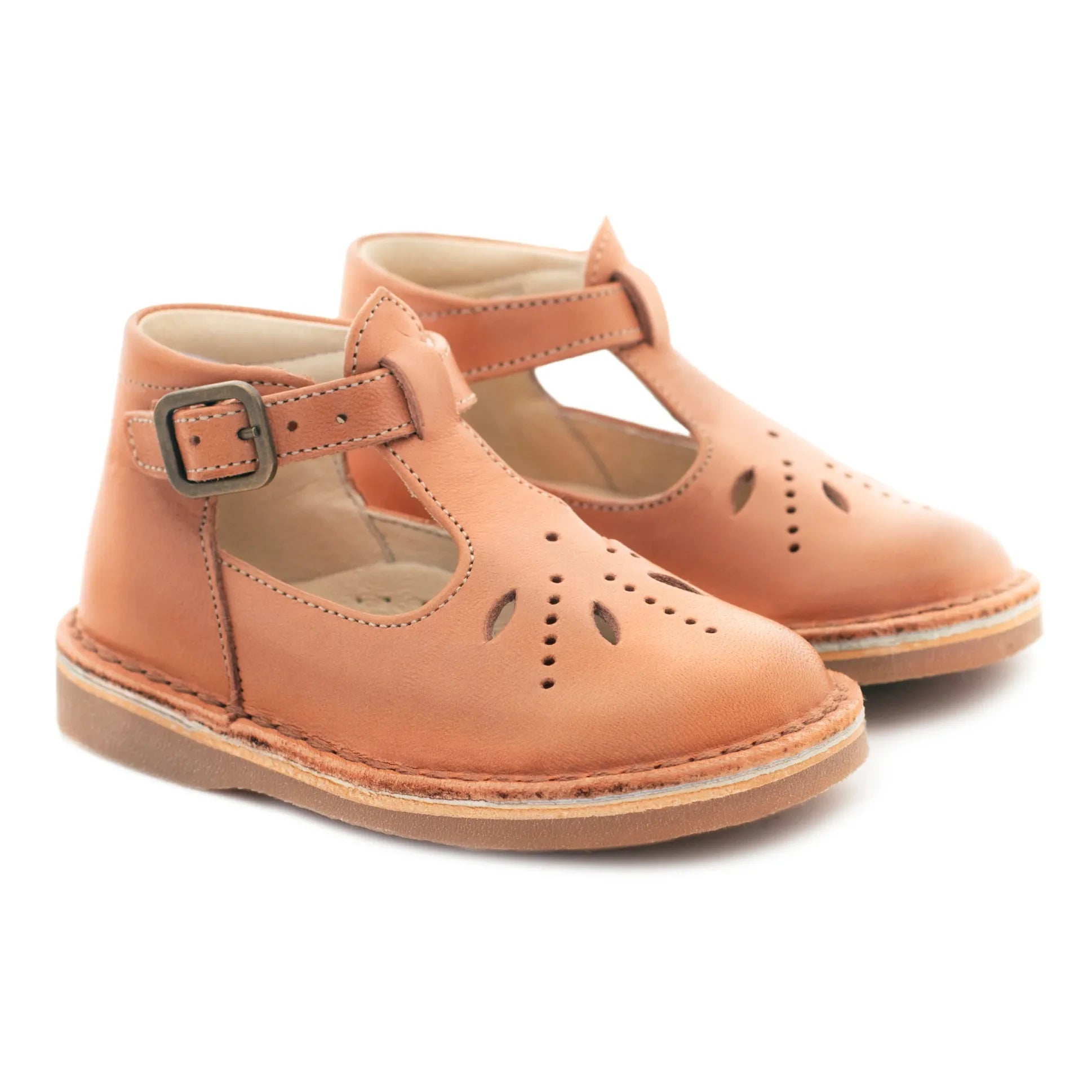 Poppée - Mid Openwork Mary Janes | Camel