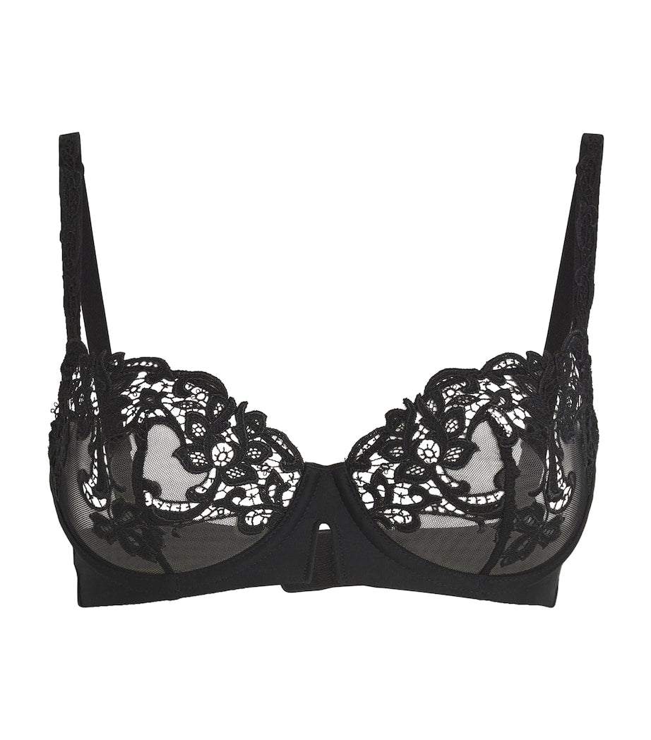 Simone Perele Black Lace Saga Half-Cup Bra