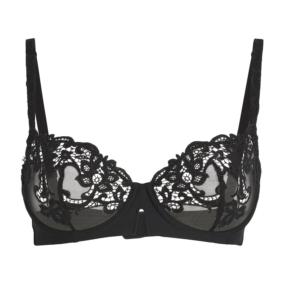 Simone Perele Black Lace Saga Half-Cup Bra