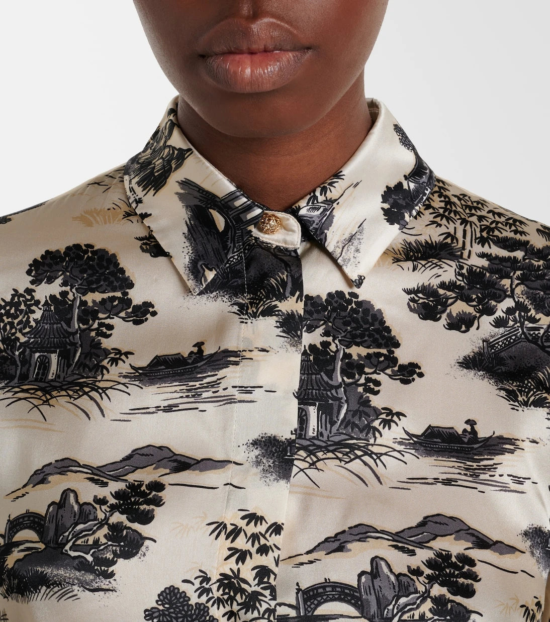 Max Mara - Vetro printed silk satin shirt