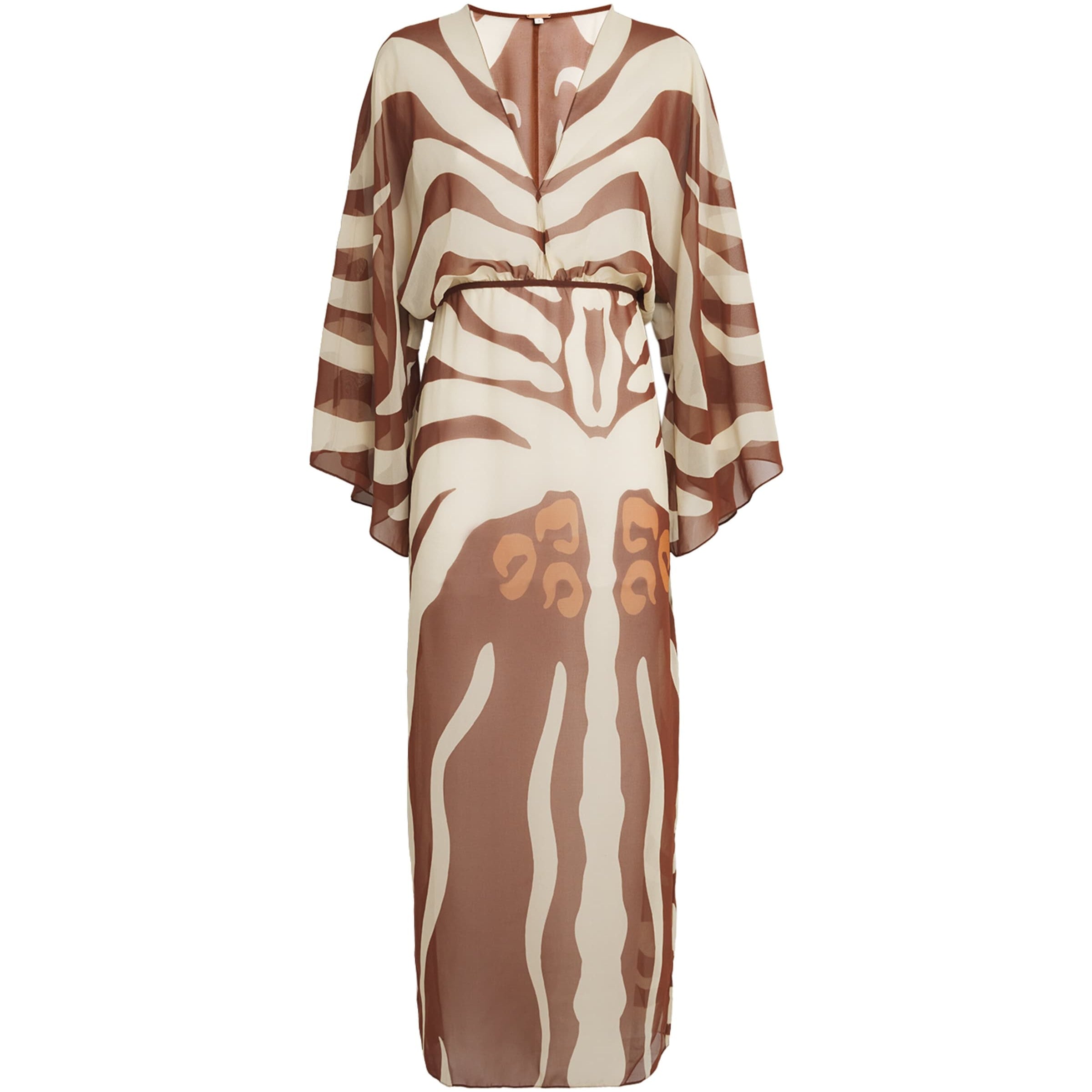 Johanna Ortiz Brown Printed Spiritual Healers Kaftan Maxi Dress