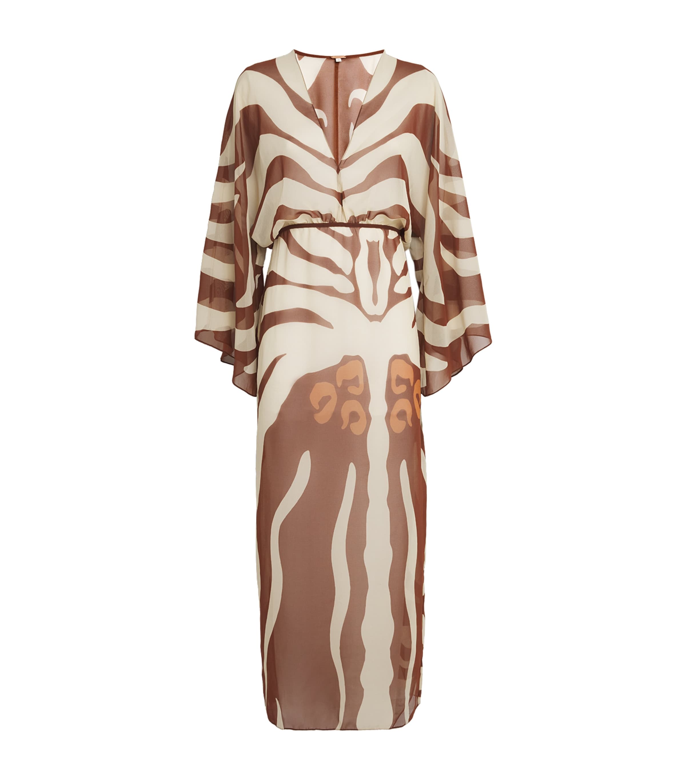 Johanna Ortiz Brown Printed Spiritual Healers Kaftan Maxi Dress