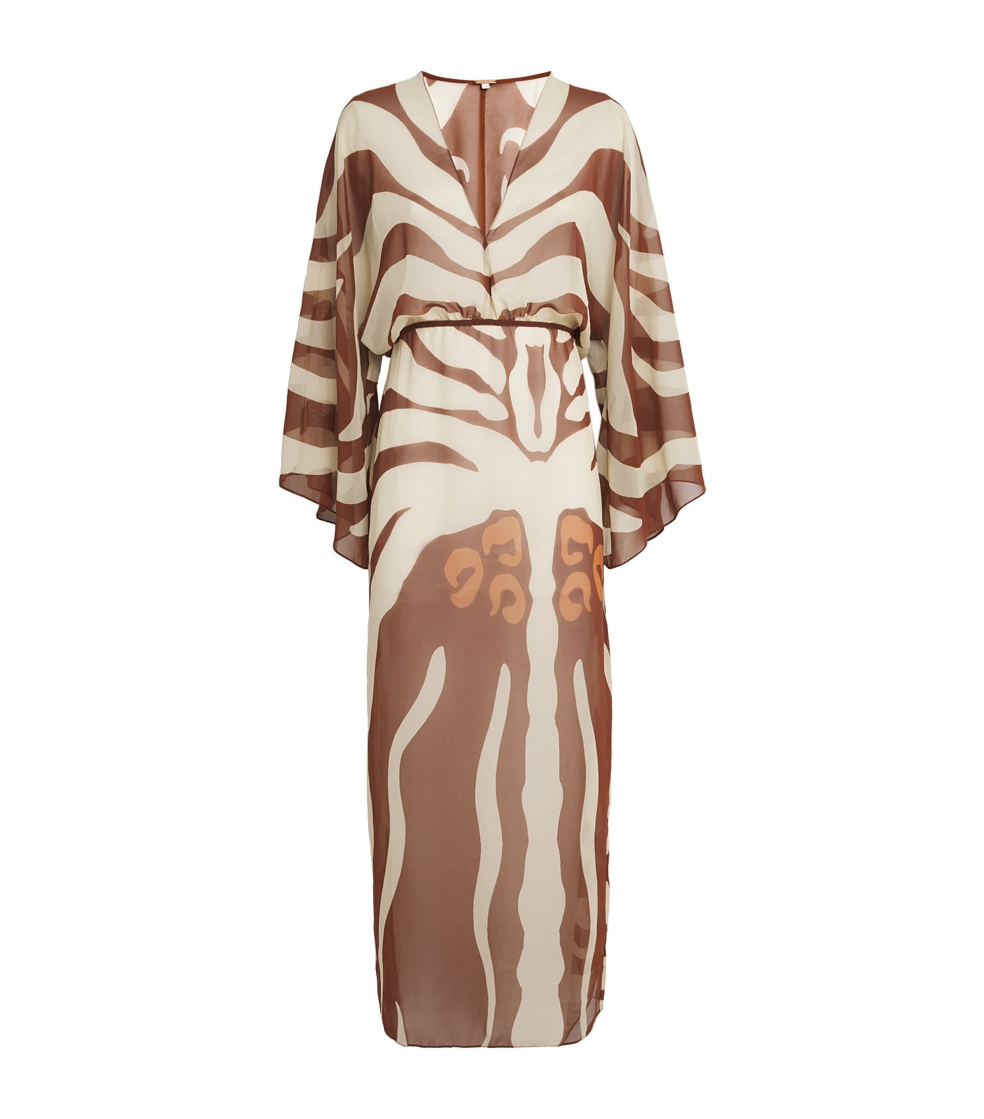 Johanna Ortiz Brown Printed Spiritual Healers Kaftan Maxi Dress