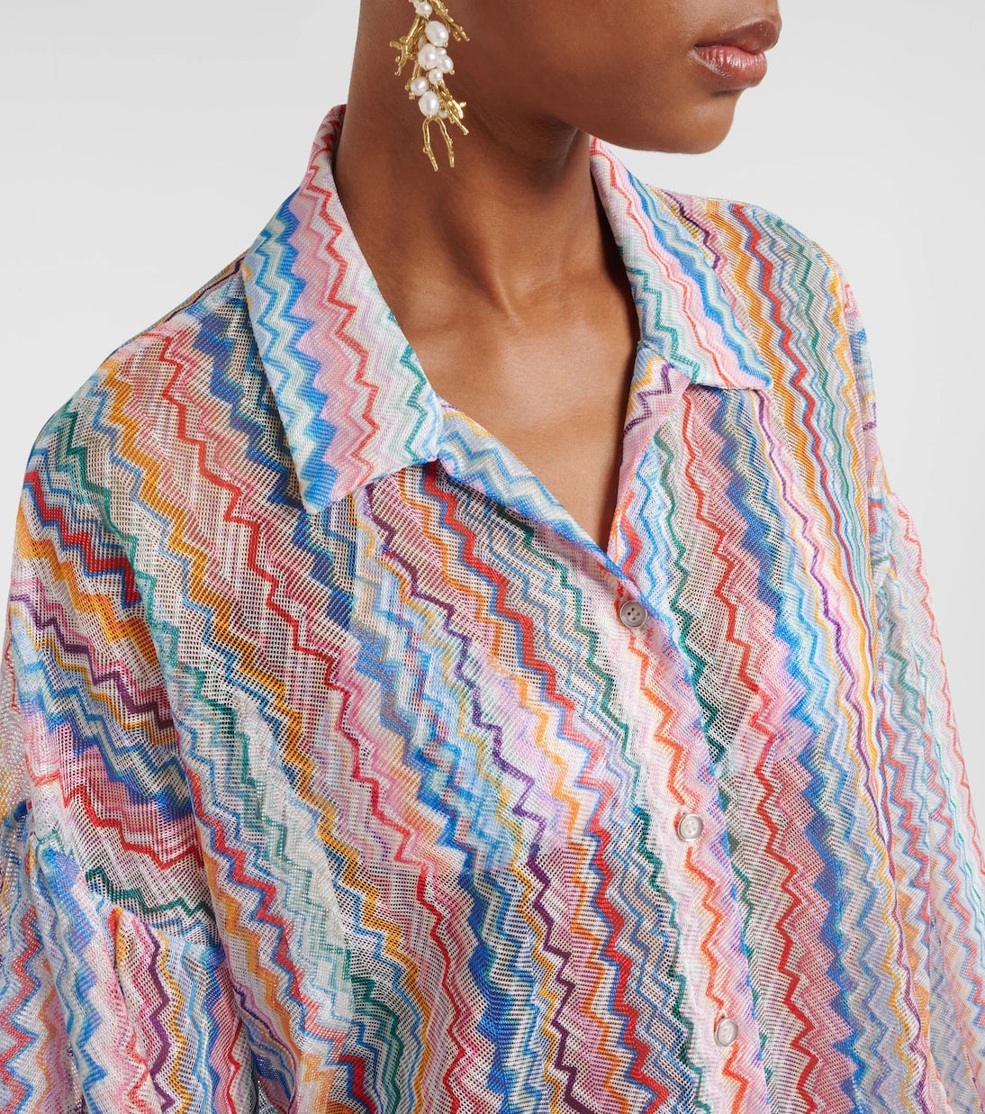 Missoni - Zikzak transparan salaş gömlek