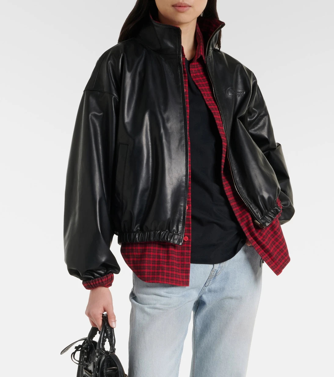 Balenciaga - جاكيت جلدي بوجهين