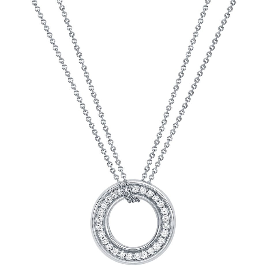 White Gold and Diamond Medium Roulette Pendant