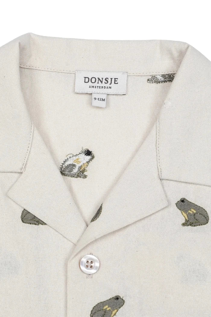 Детска риза с лен Donsje Deccie Shirt Frogs