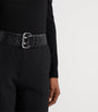 Black Calfskin Double-Prong Belt