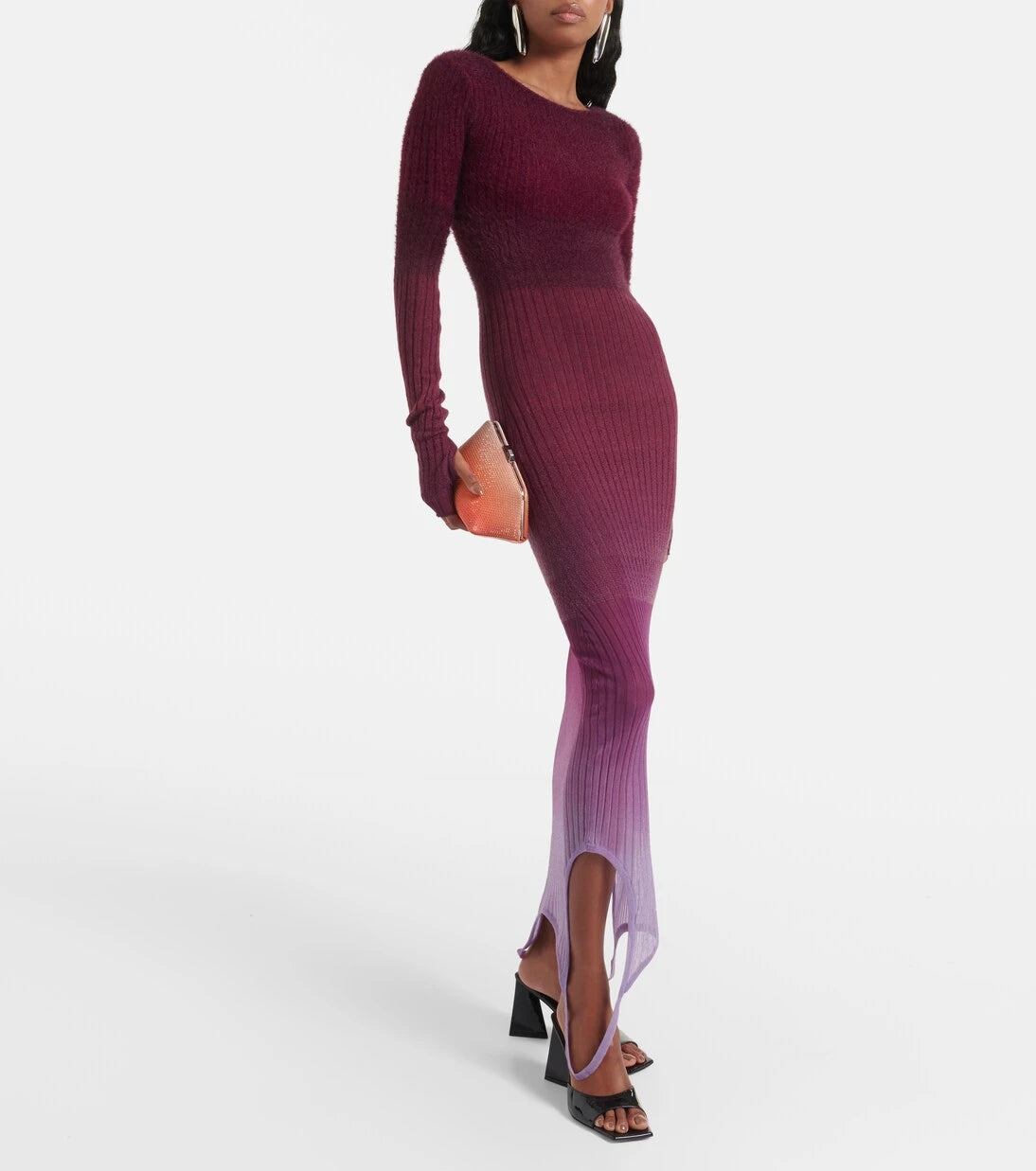 The Attico - Reversible colorblocked midi dress