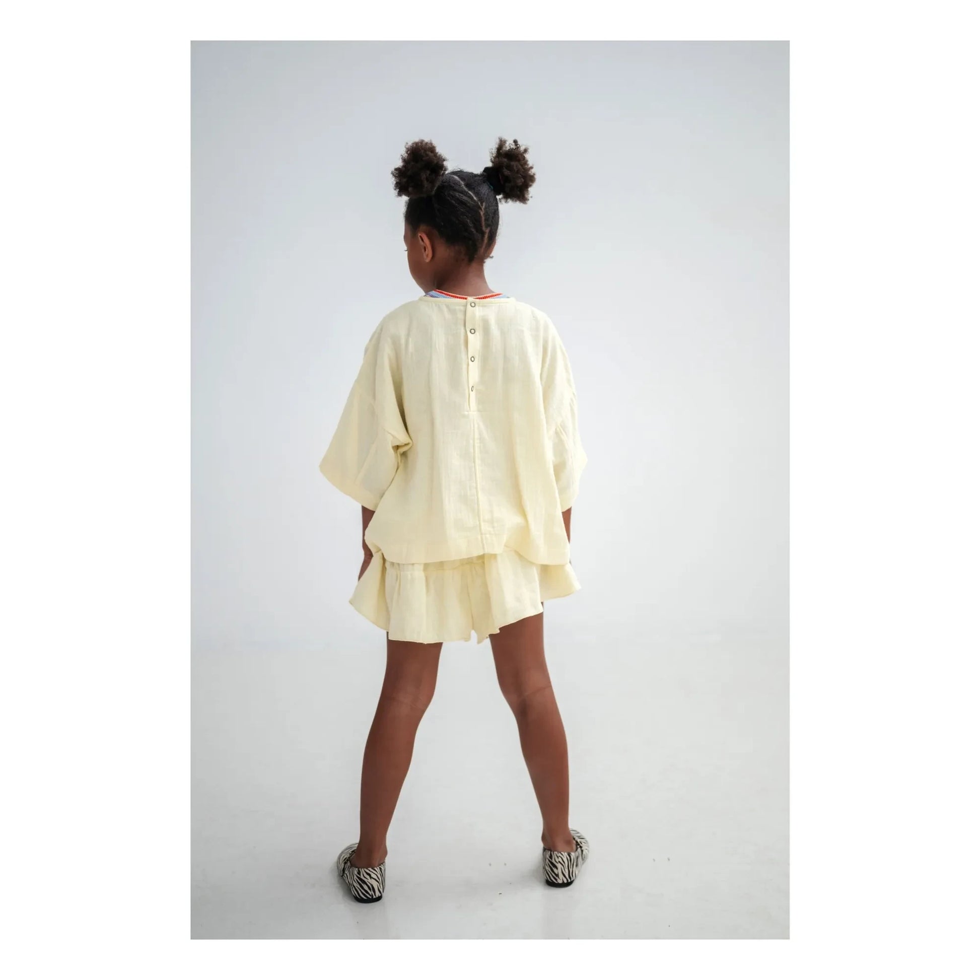 Repose AMS - Back buttoned blouse Organic cotton | Pale yellow