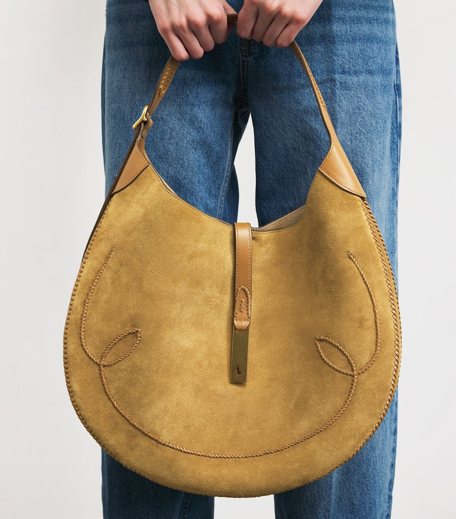 Medium Suede ID Shoulder Bag