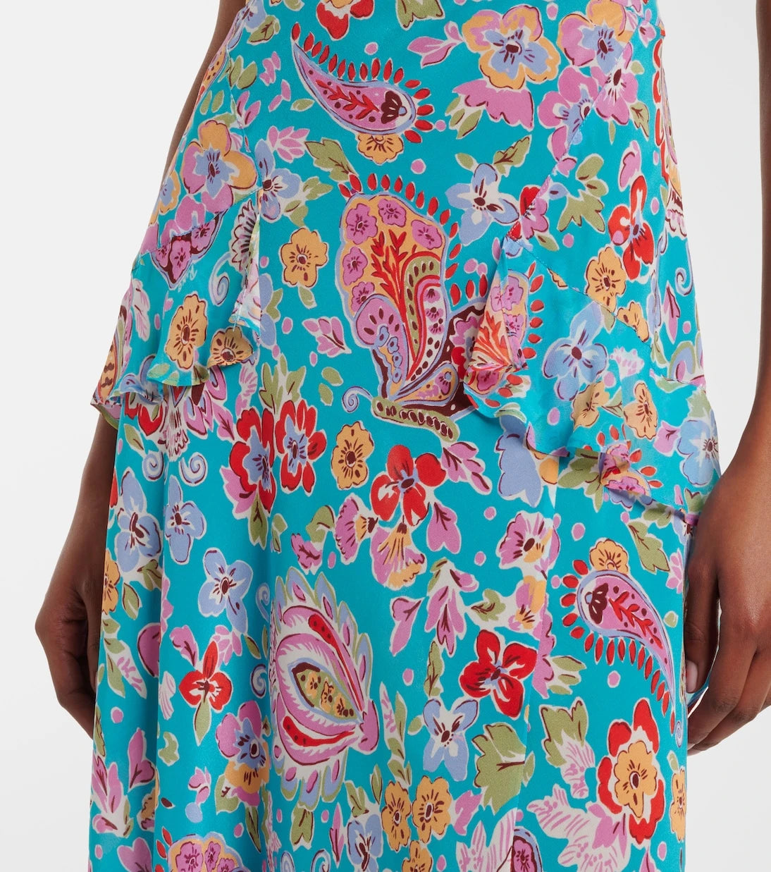 Rixo - Evie silk crêpe de chine midi dress