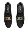 Tod's Black Leather Kate Loafers