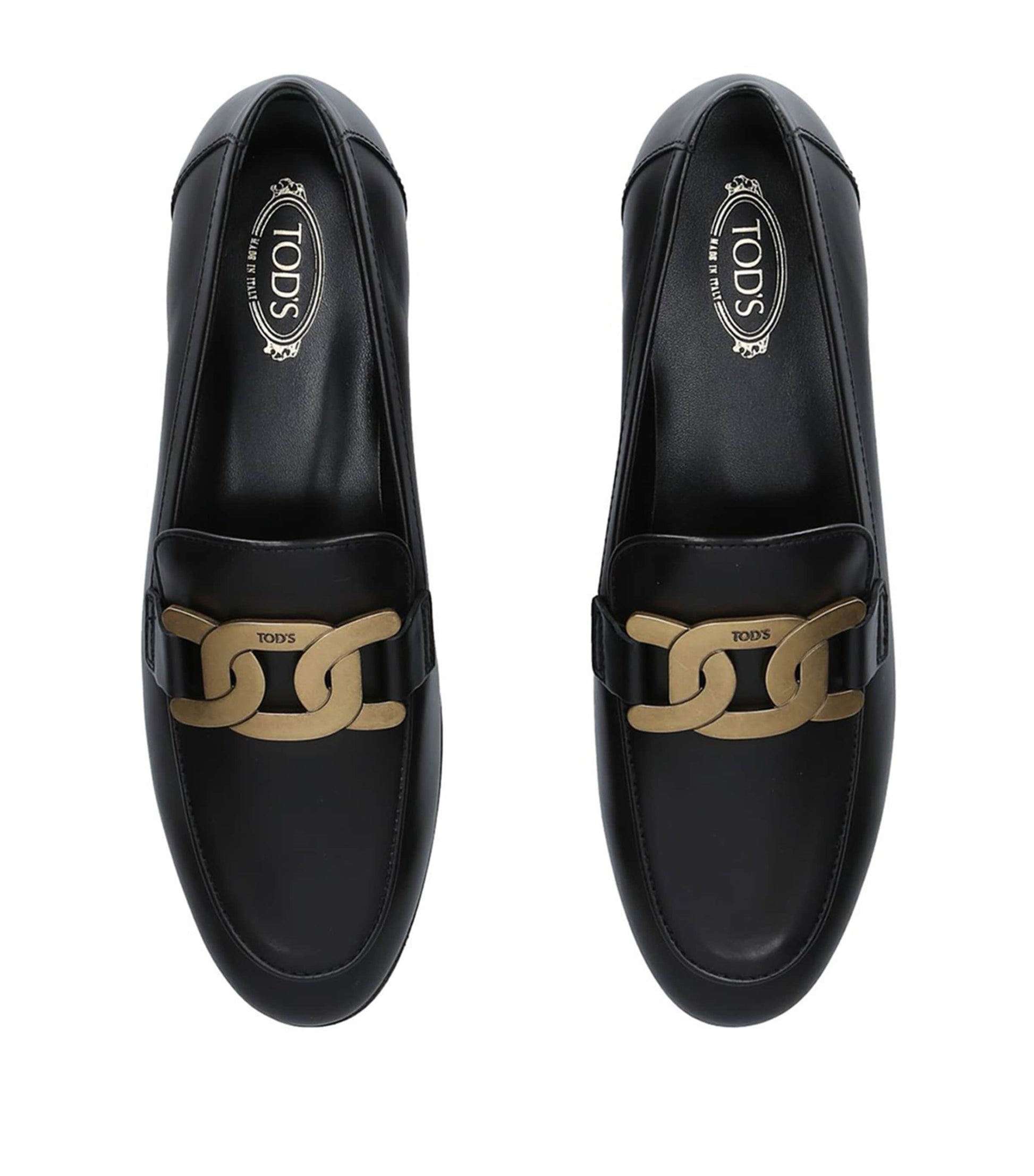 Tod's Black Leather Kate Loafers