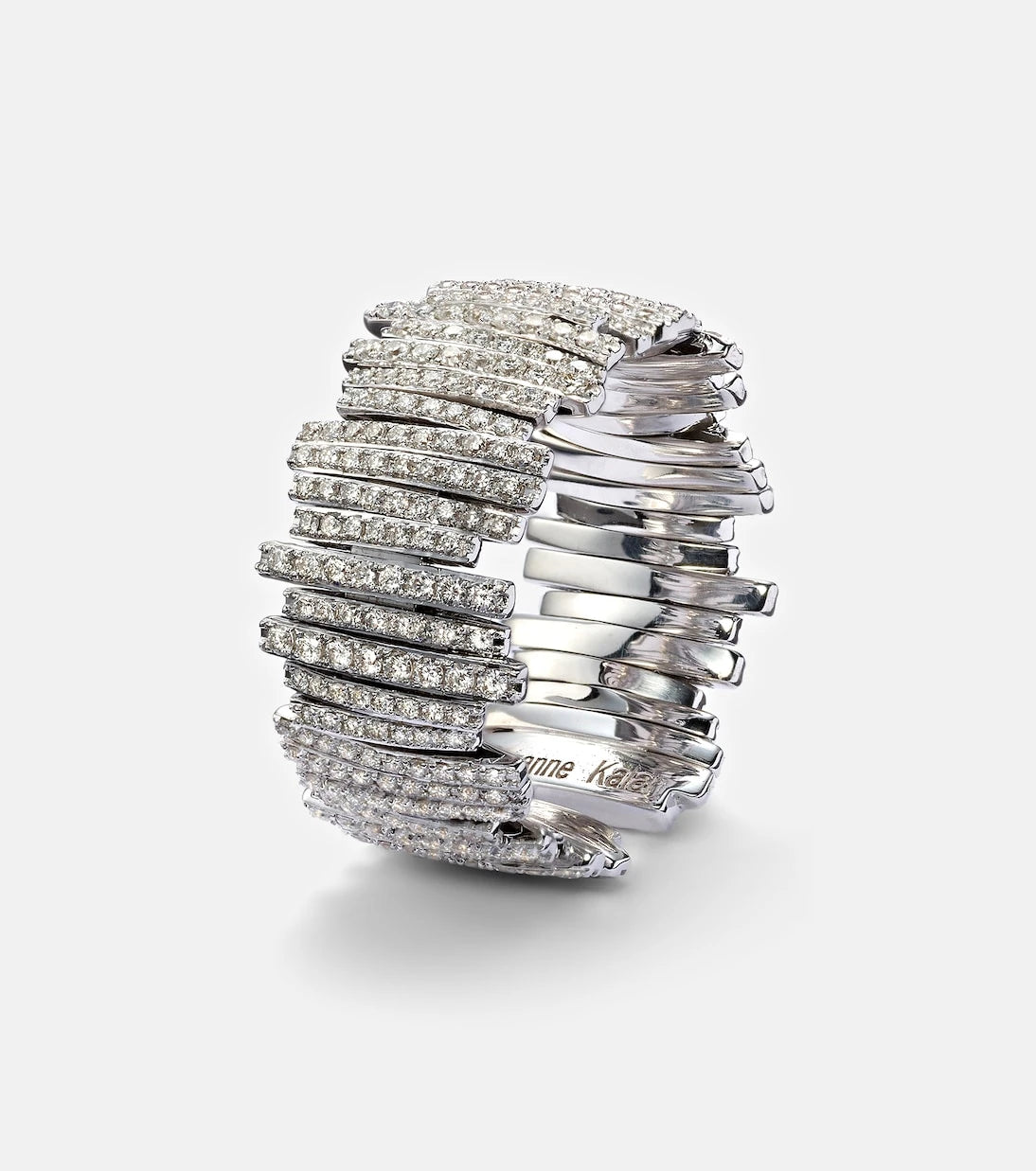 Suzanne Kalan - Classic Milli 18kt white gold ring with diamonds
