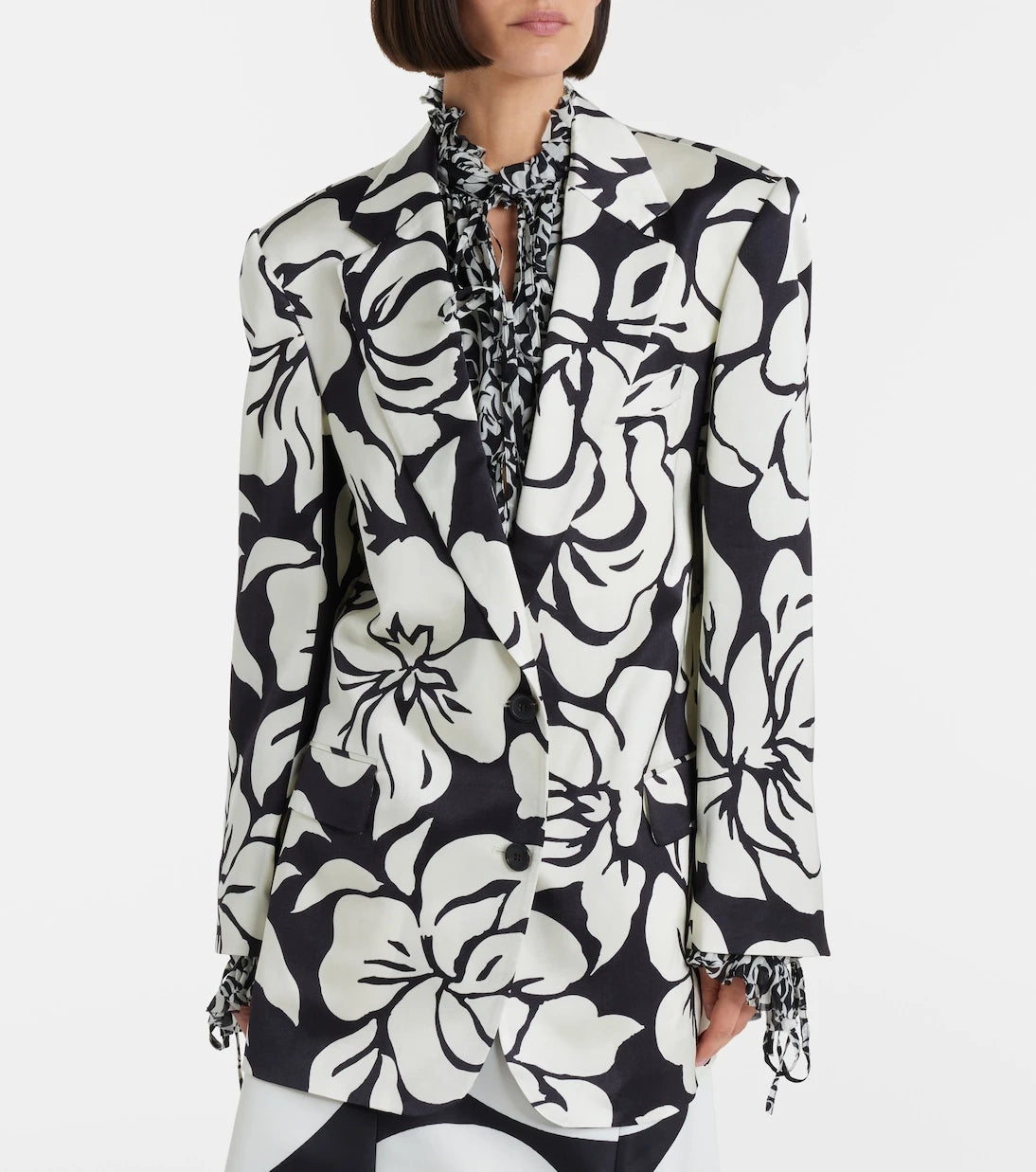 Dries Van Noten - Floral satin blazer