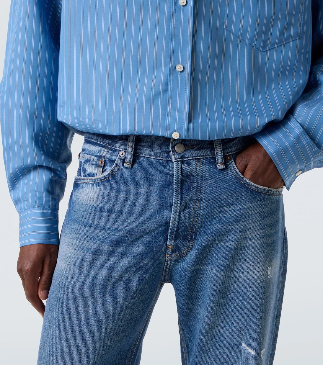 Acne Studios - بنطلون جينز مستقيم بقصة منخفضة 2010M
