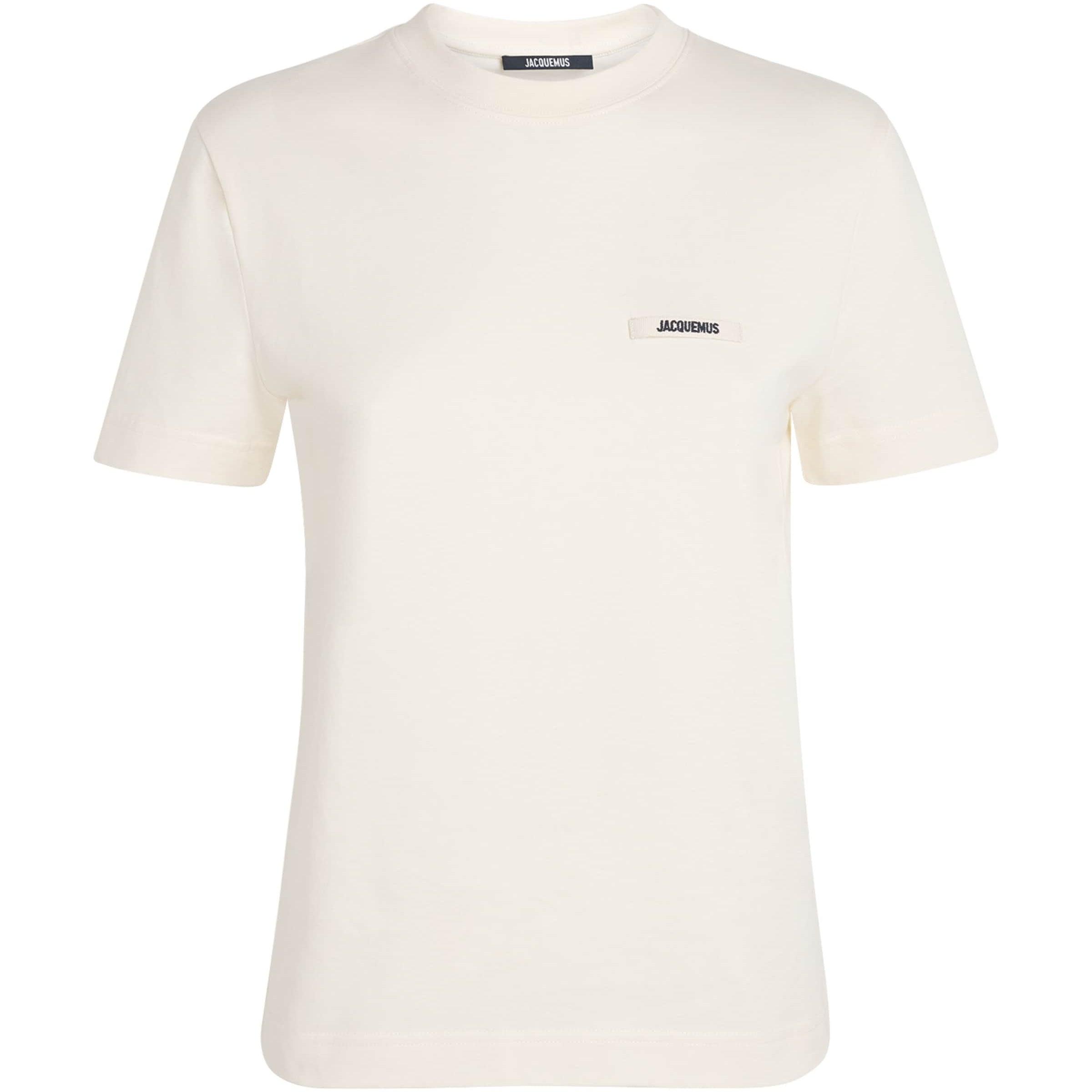 Jacquemus Beige Cotton Grosgrain Logo T-Shirt
