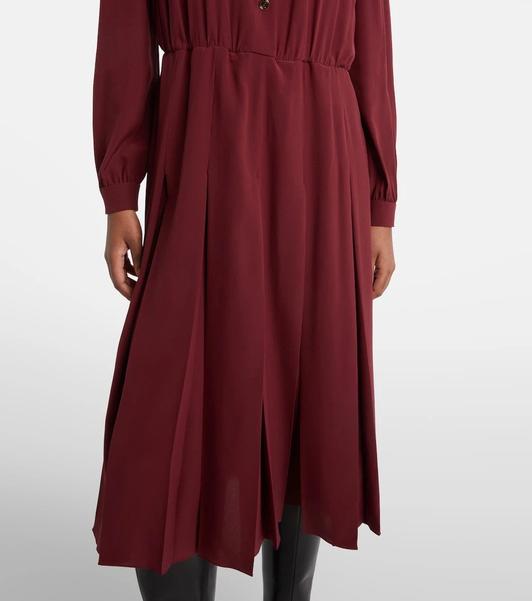 Gucci - Pleated silk crêpe de chine midi dress