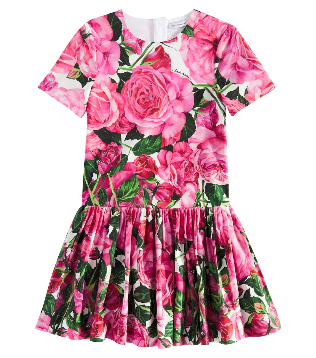 Dolce&Gabbana Kids - فستان من قطن البوبلين