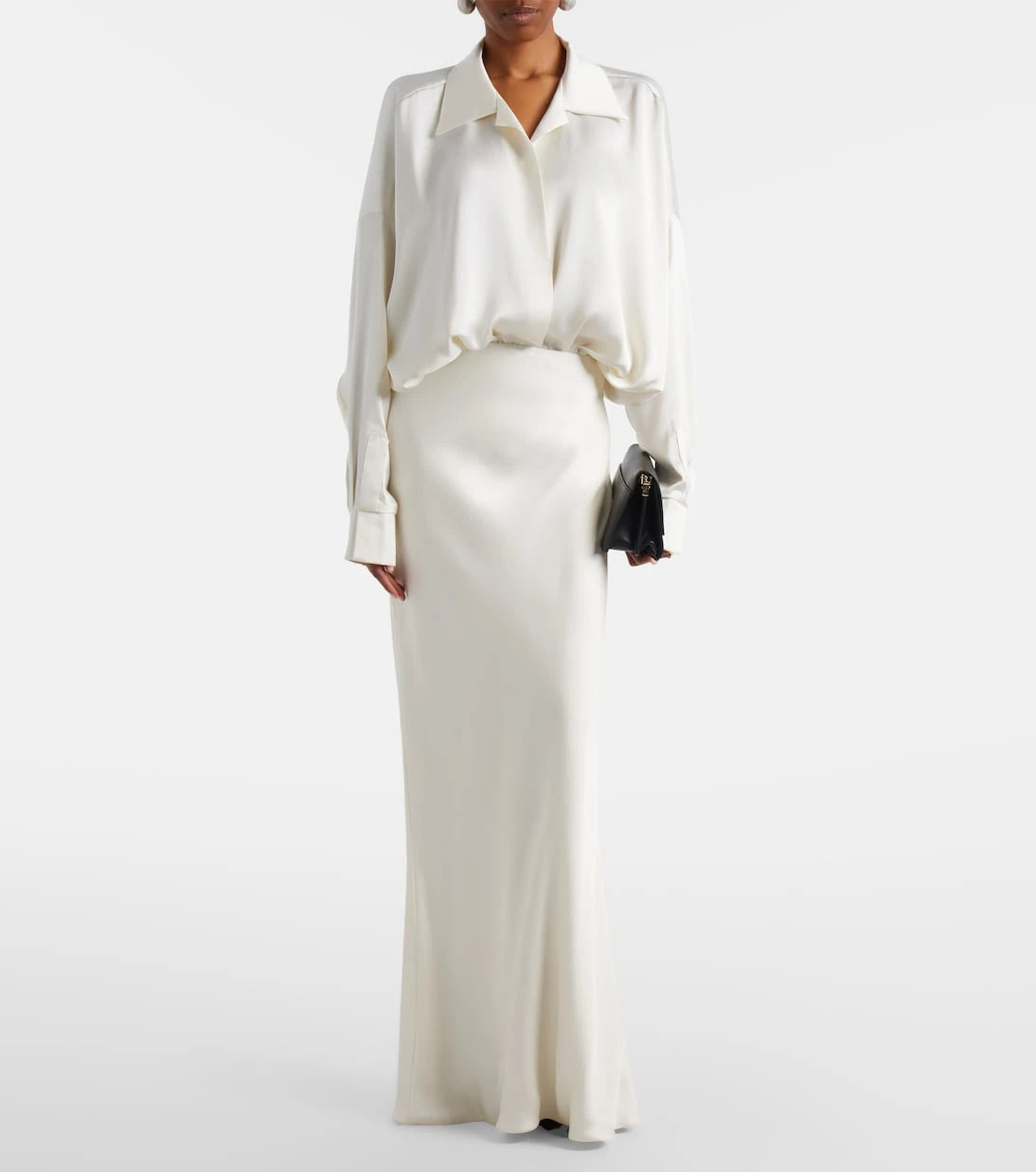 Norma Kamali - Oversized satin bodysuit