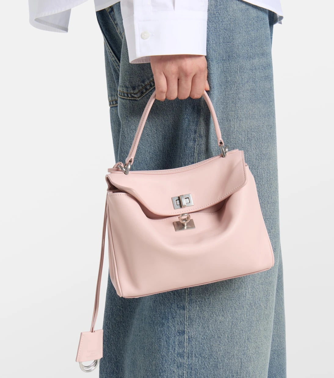 Balenciaga - حقيبة روديو توت صغيرة من الجلد