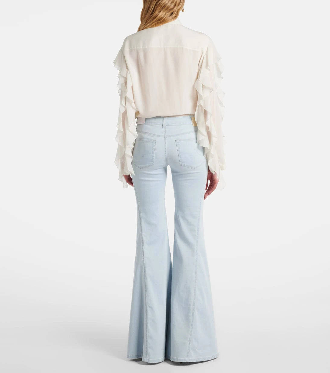 بنطلون جينز بخصر عالٍ وقصة واسعة من AG Jeans - إيبيزا