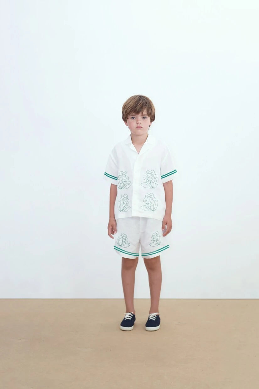 Tinycottons - Daisies linen shorts