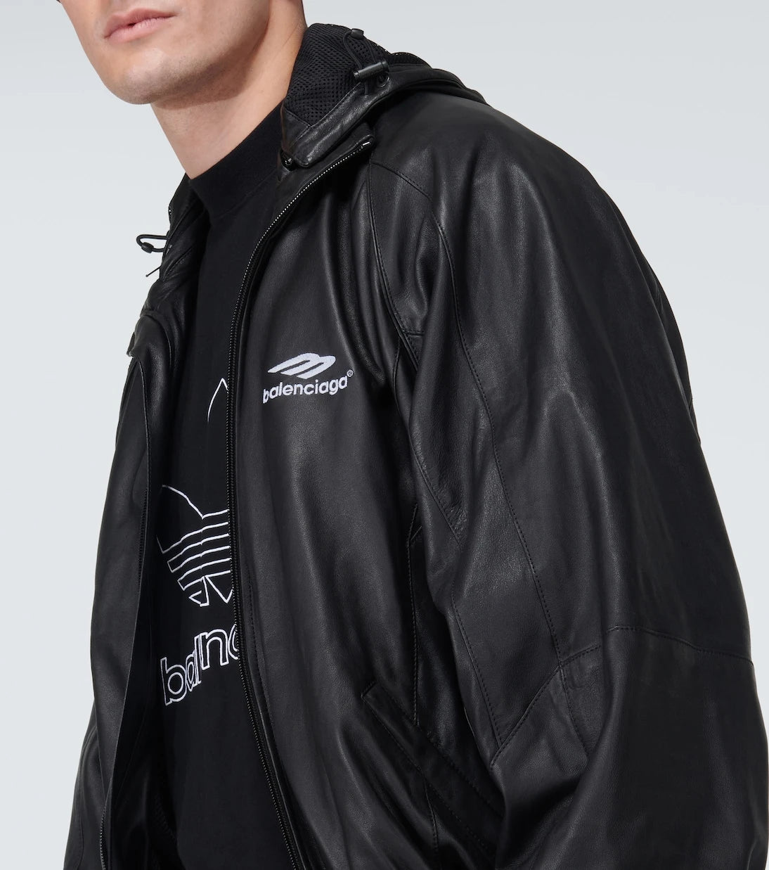 Balenciaga - 3B Sports Icon leather track jacket