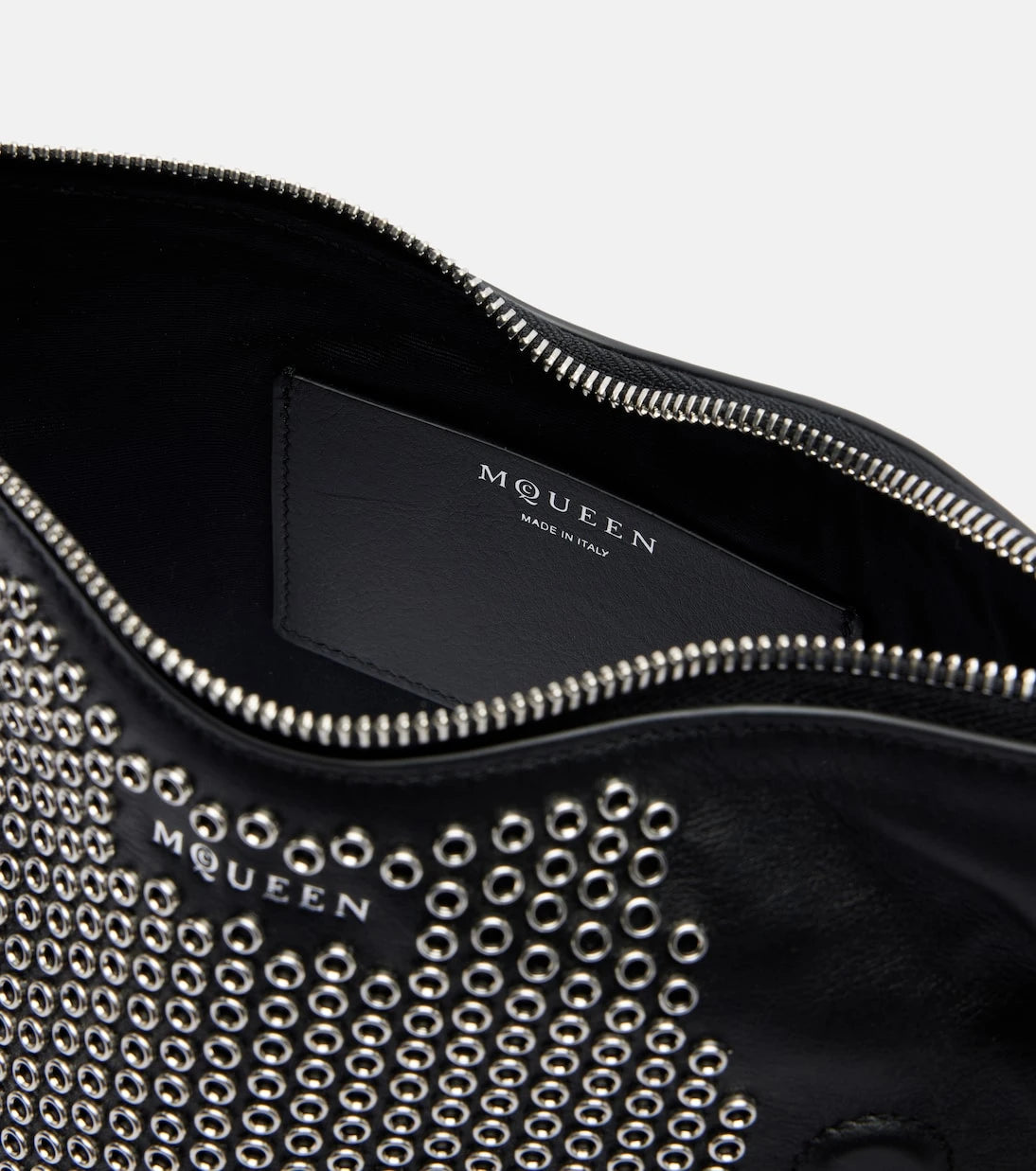 McQueen - Manta embellished leather clutch