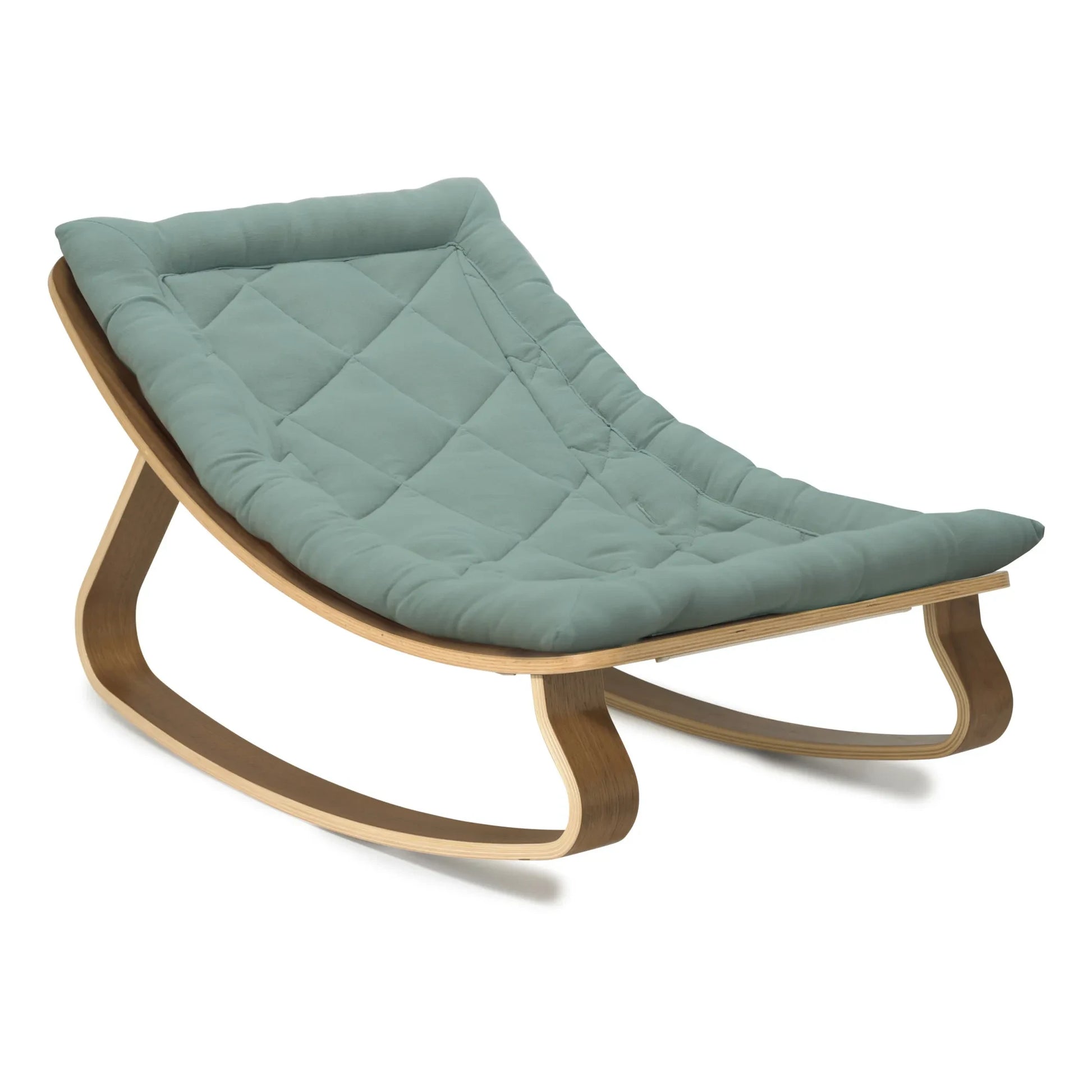 Charlie Crane - Levo Walnut Baby Bouncer | Storm Blue
