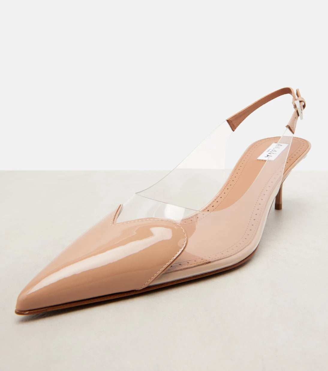 Alaïa - Le Cœur 55 leather and PU slingback pumps