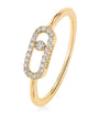Yellow Gold and Diamond Move Uno Ring