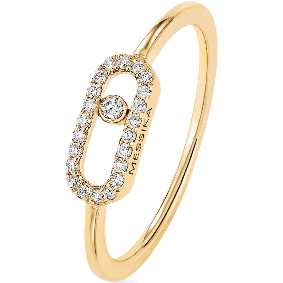 Yellow Gold and Diamond Move Uno Ring
